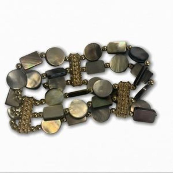 Chico’s Gold and Mother of Pearl Stretch B… - Picture 4 of 5